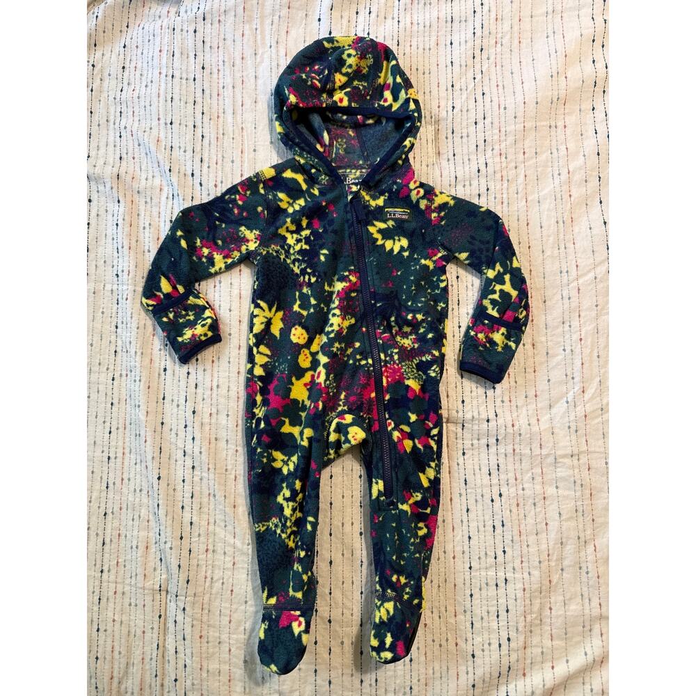 L.L. Bean Fleece Baby One Piece Body Suit Zip Up Jumper Size 0-3 Month